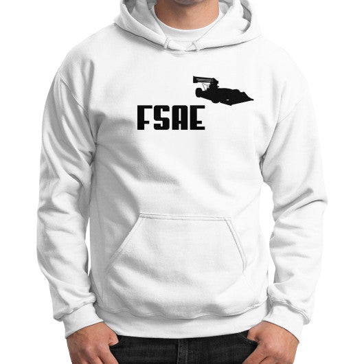 Gildan Hoodie (on man) White FSAEparts.com