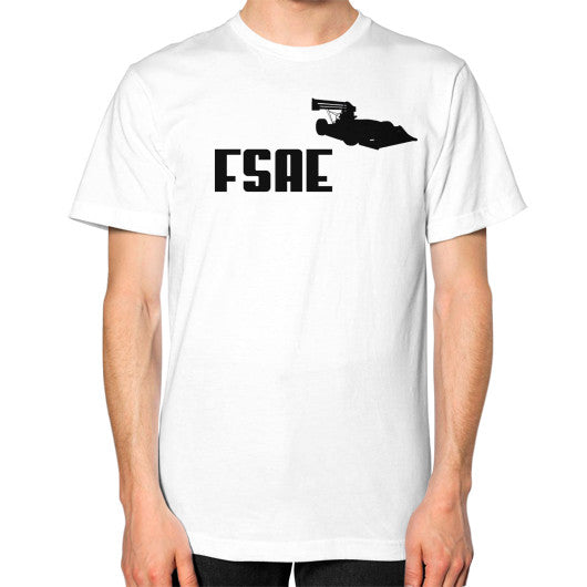 Unisex T-Shirt (on man) White FSAEparts.com