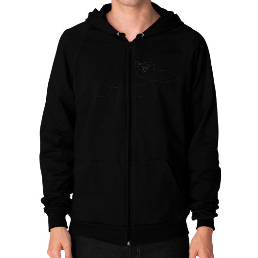 Zip Hoodie (on man) Black FSAEparts.com