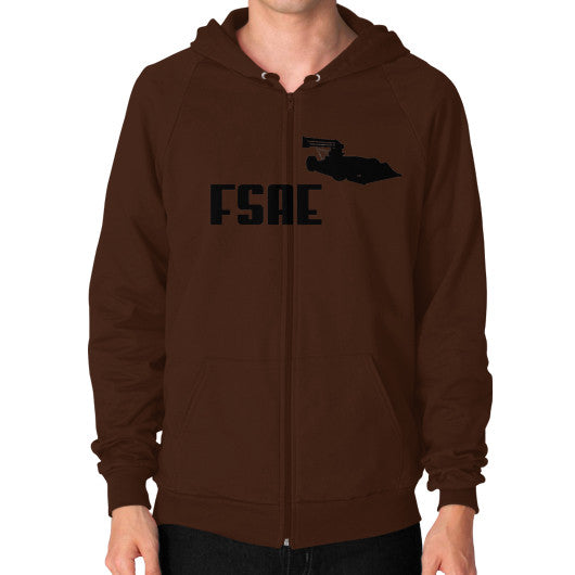 Zip Hoodie (on man) Brown FSAEparts.com