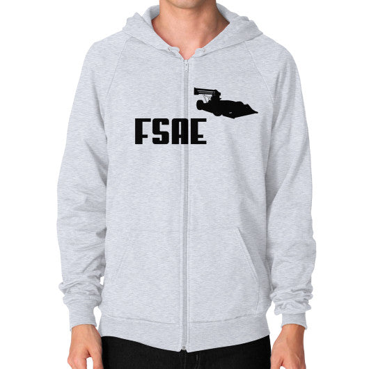 Zip Hoodie (on man) Heather grey FSAEparts.com