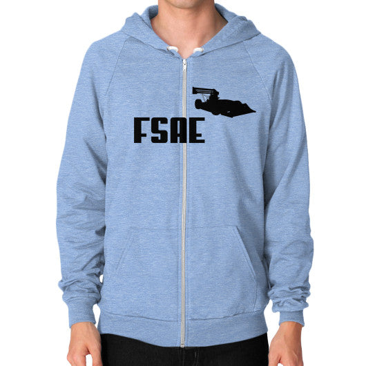 Zip Hoodie (on man) Tri-Blend Blue FSAEparts.com