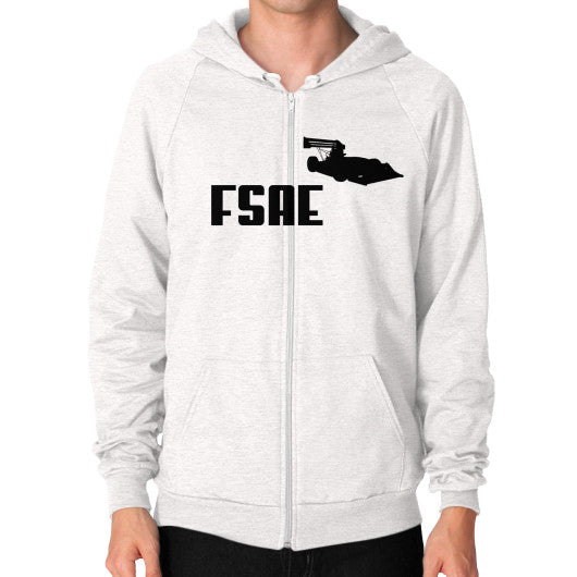 Zip Hoodie (on man) Tri-Blend Oatmeal FSAEparts.com