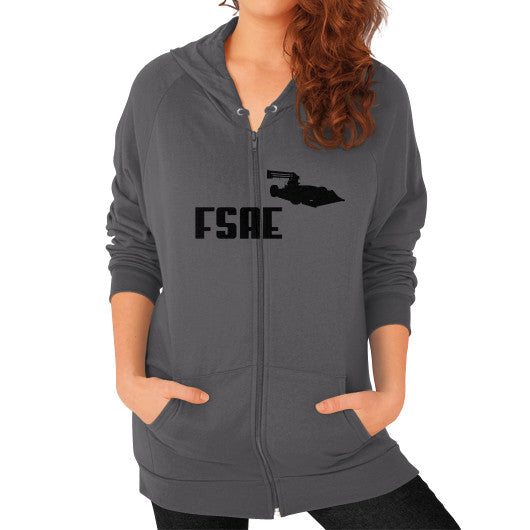Zip Hoodie (on woman) Asphalt FSAEparts.com