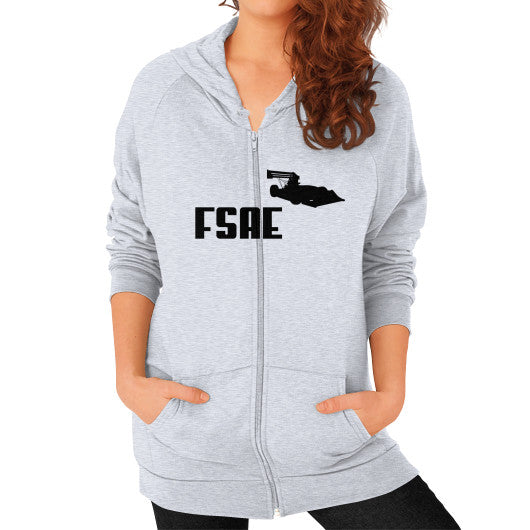 Zip Hoodie (on woman) Heather grey FSAEparts.com