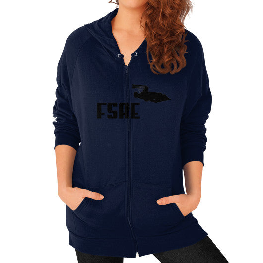 Zip Hoodie (on woman) Navy FSAEparts.com
