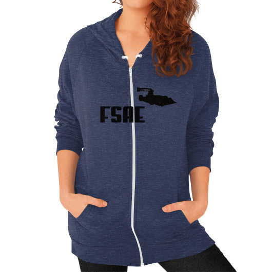 Zip Hoodie (on woman) Tri-Blend Navy FSAEparts.com