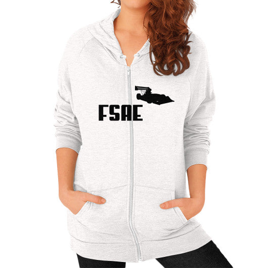 Zip Hoodie (on woman) Tri-Blend Oatmeal FSAEparts.com